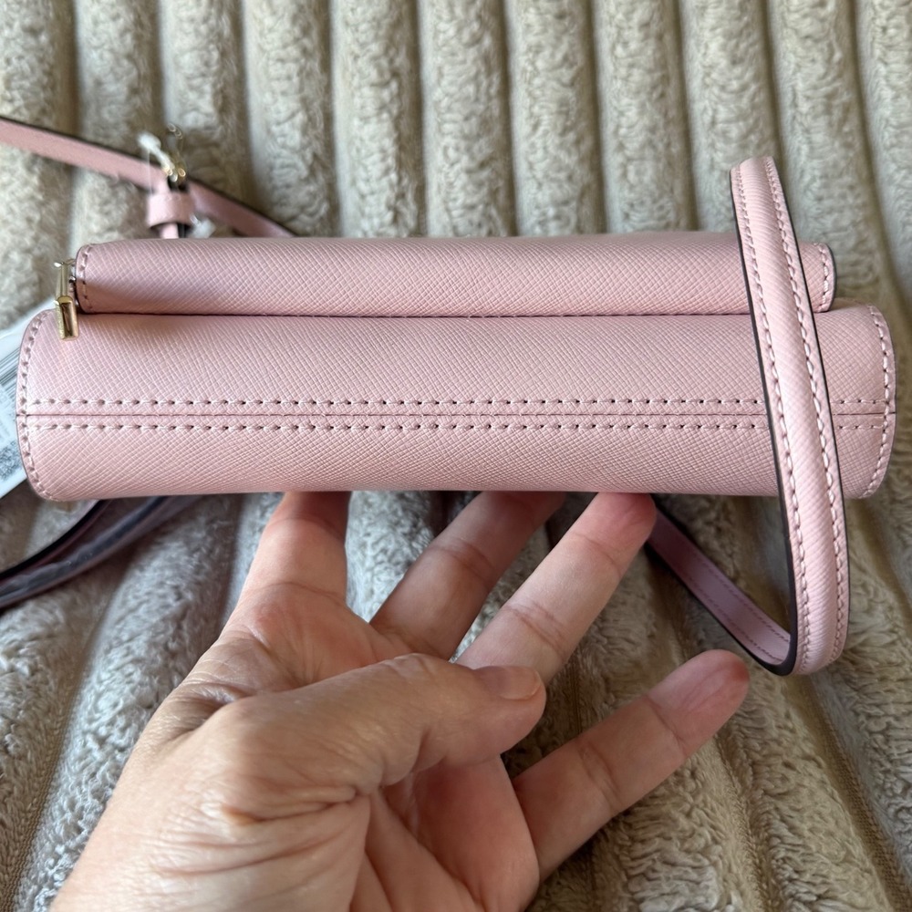Kate Spade Staci Dual Zip Crossbody Bag Tutu Pink Saffiano Leather KG036 - Picture 7 of 15